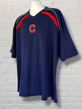 Chicago Cubs MLB Genuine Merchandise Jersey Men 2XL Blue V-Neck Baseball Shirt